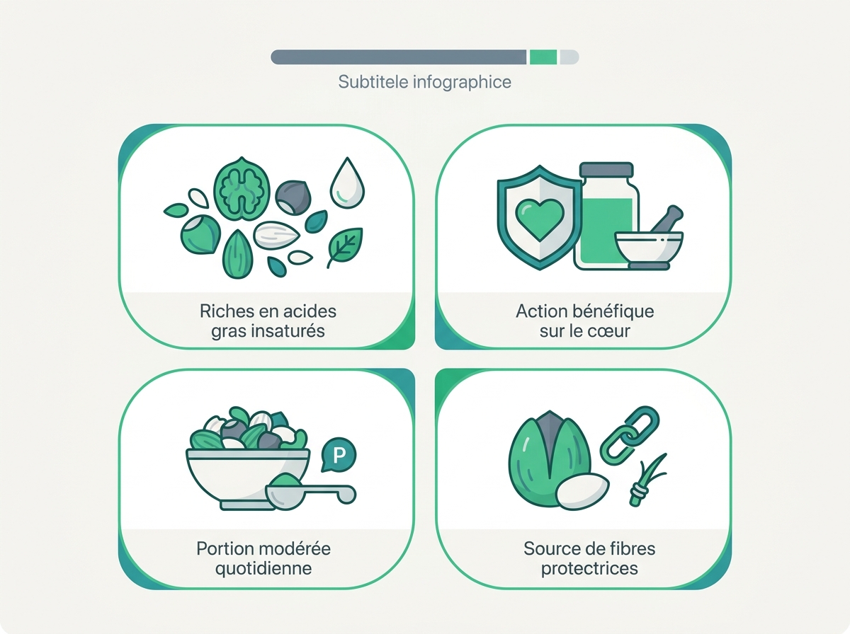 Infographie illustrant les points clés de la section « 3. Les noix et oléagineux »