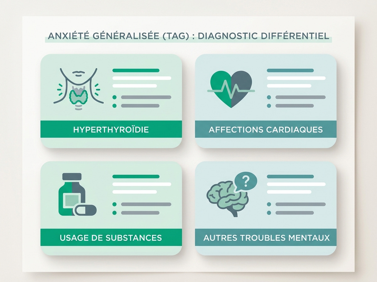 Infographie illustrant les points clés de la section « Diagnostic différentiel »
