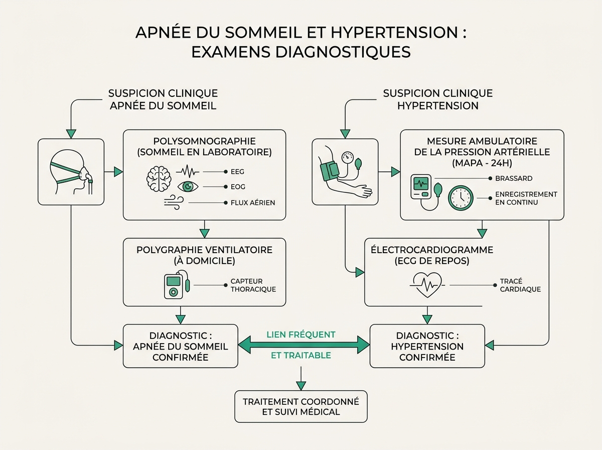 Schéma médical illustrant « Examens diagnostiques »