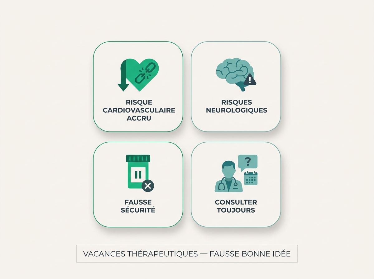 Infographie illustrant les points clés de la section « « Vacances thérapeutiques » — fausse bonne idée »