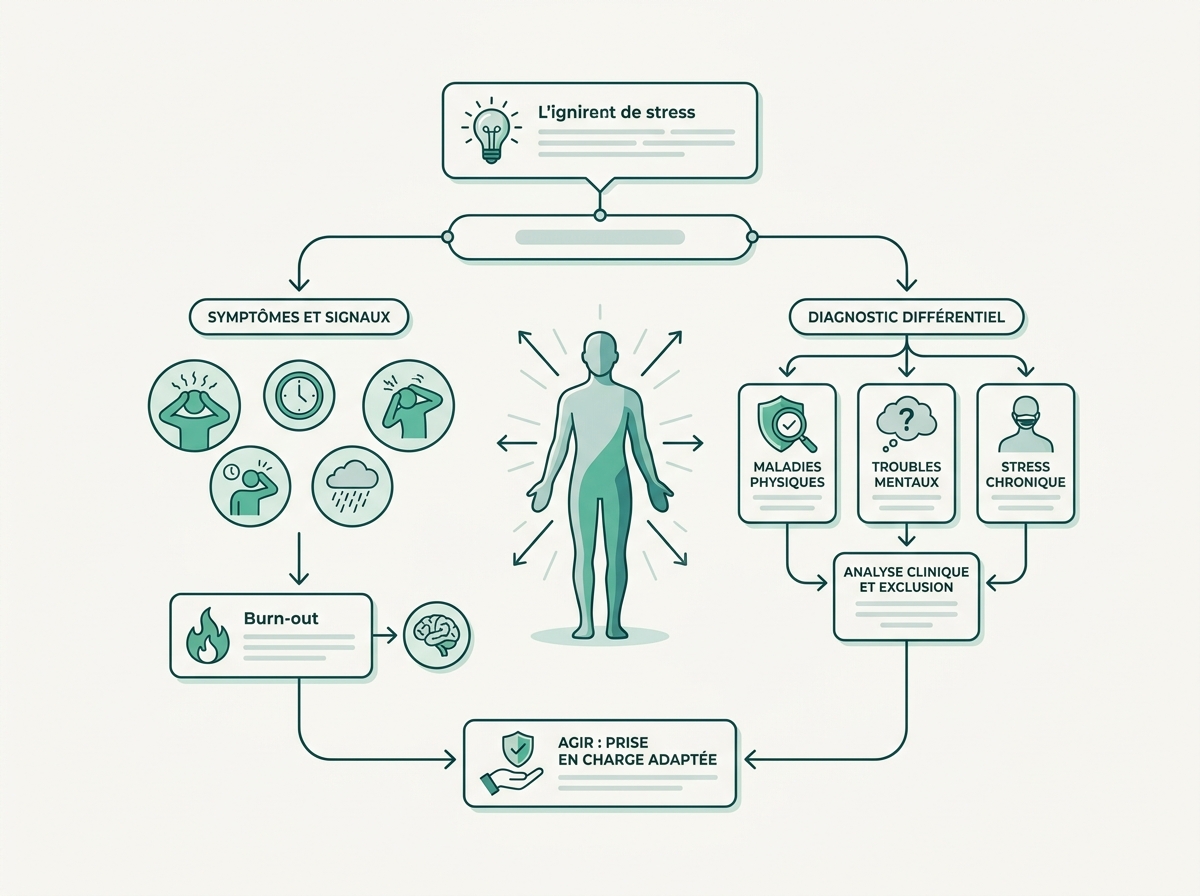 Schéma médical illustrant « Diagnostic différentiel »