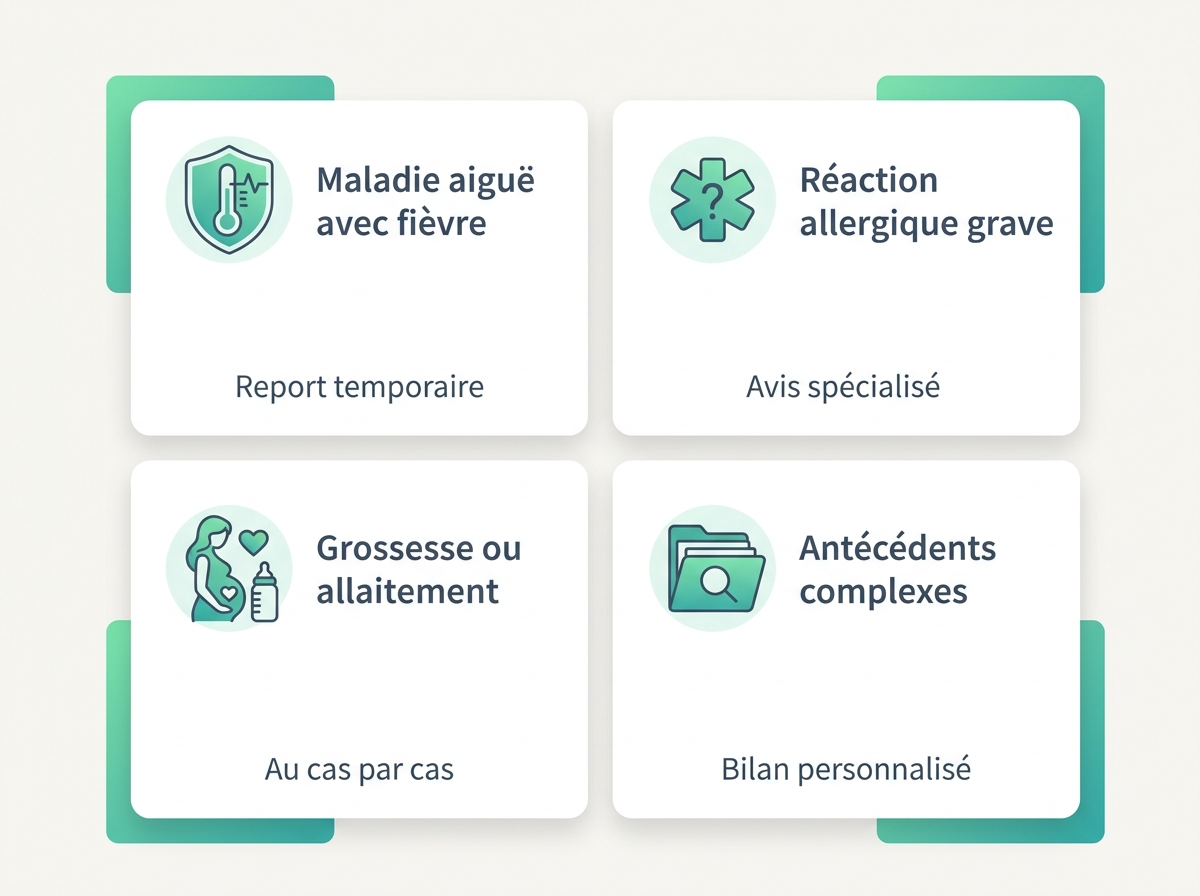 Infographie illustrant les points clés de la section « Quand hésiter : l'avis médical »