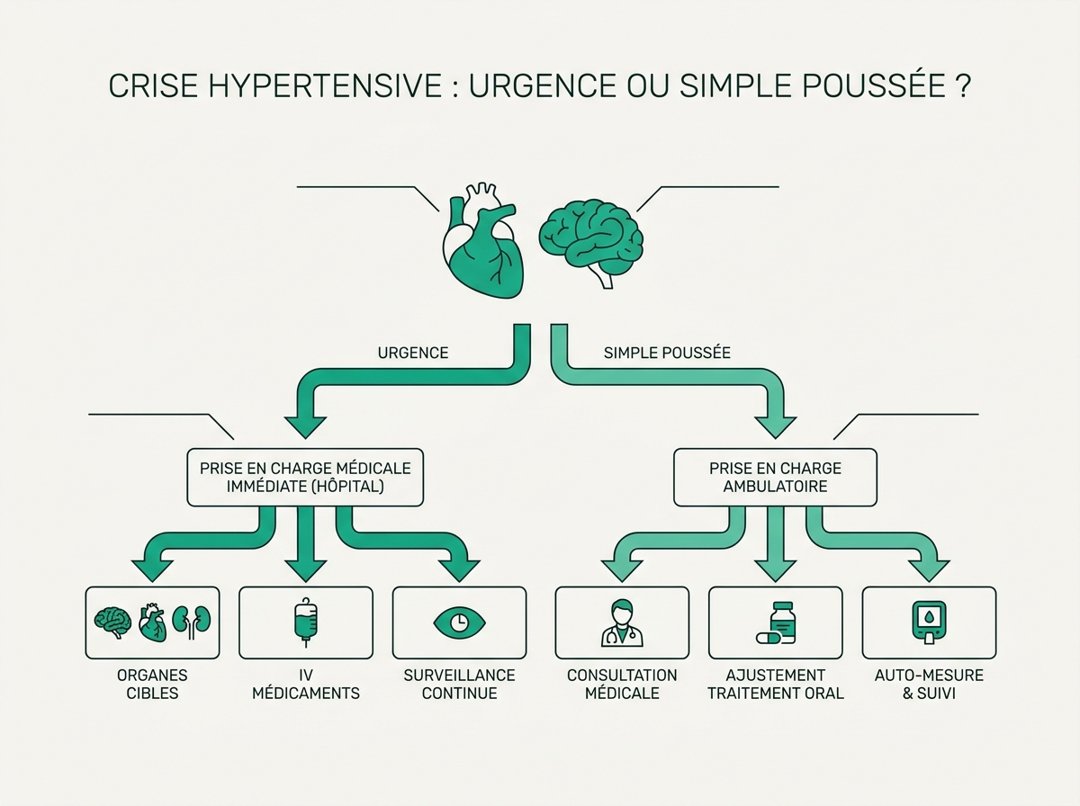 Schéma médical illustrant « Prise en charge médicale »