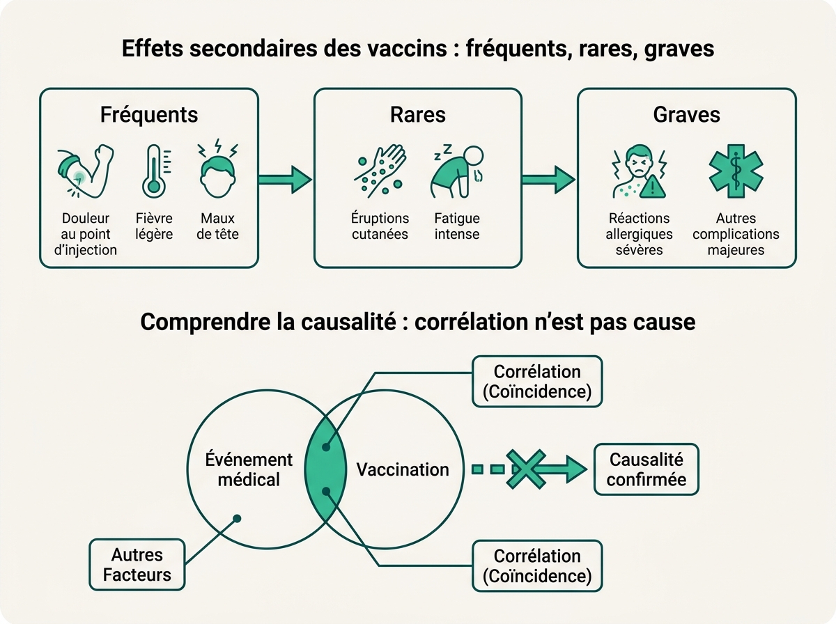 Schéma médical illustrant « Comprendre la causalité : corrélation n'est pas cause »