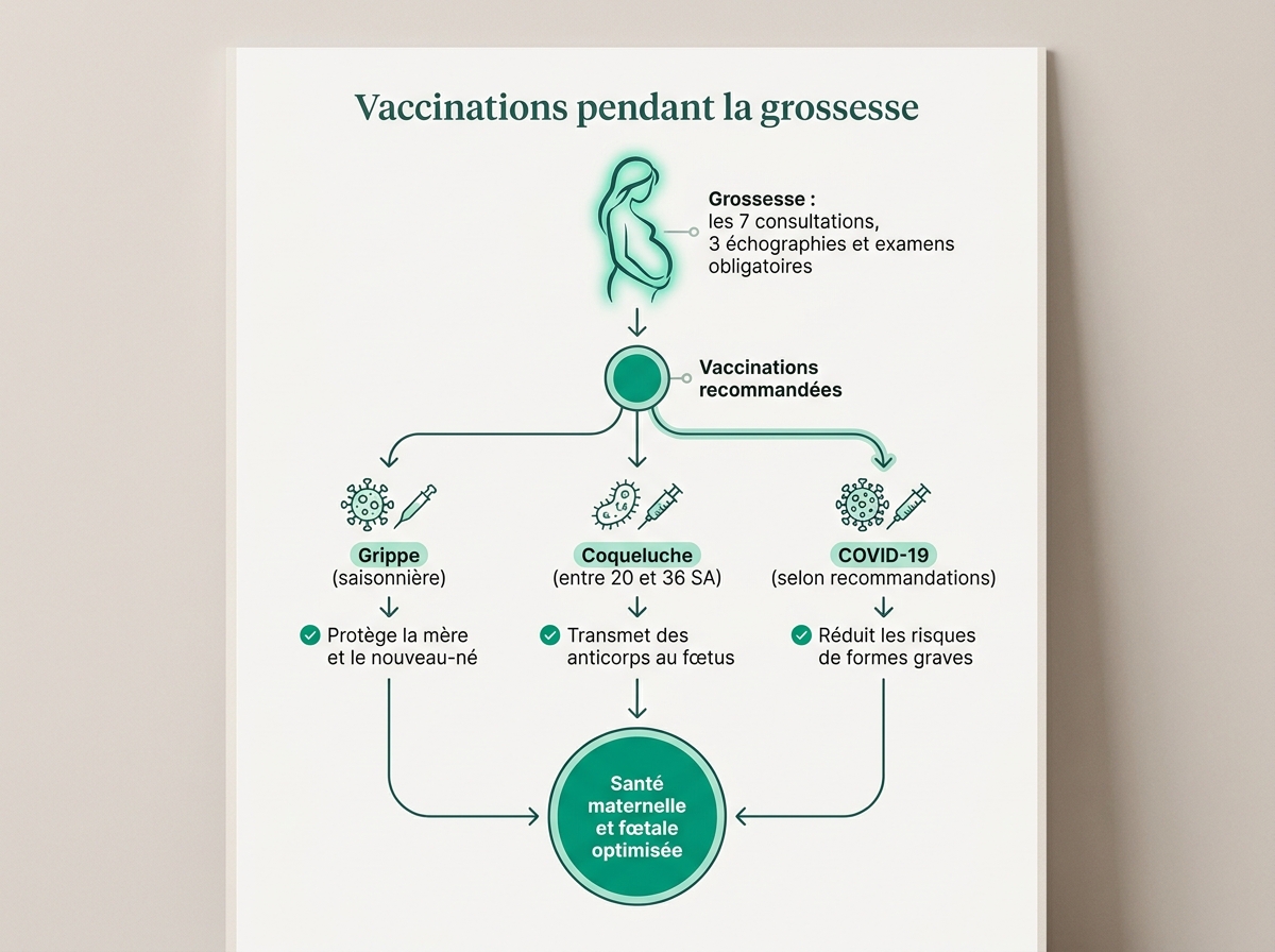 Schéma médical illustrant « Vaccinations pendant la grossesse »