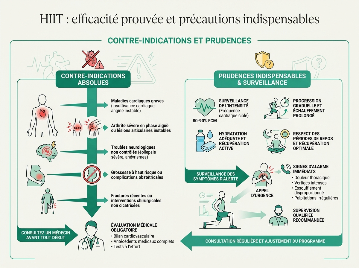Schéma médical illustrant « Contre-indications et prudences »