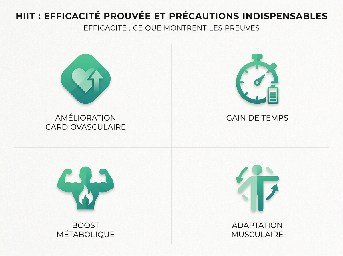 Infographie illustrant les points clés de la section « Efficacité : ce que montrent les preuves »