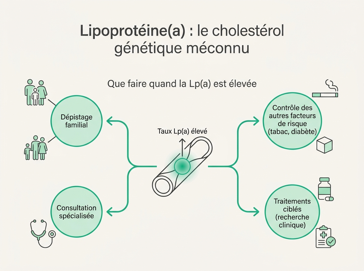 Schéma médical illustrant « Que faire quand la Lp(a) est élevée »