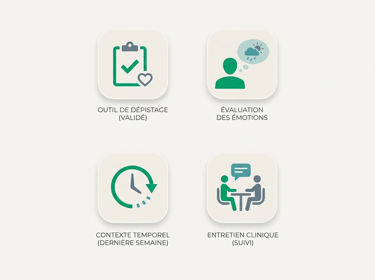 Infographie illustrant les points clés de la section « Le questionnaire EPDS — dépistage validé »