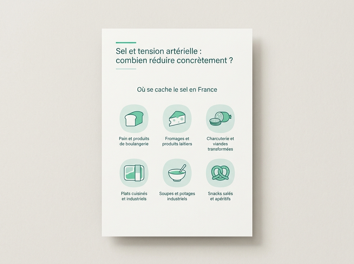 Infographie illustrant les points clés de la section « Où se cache le sel en France »