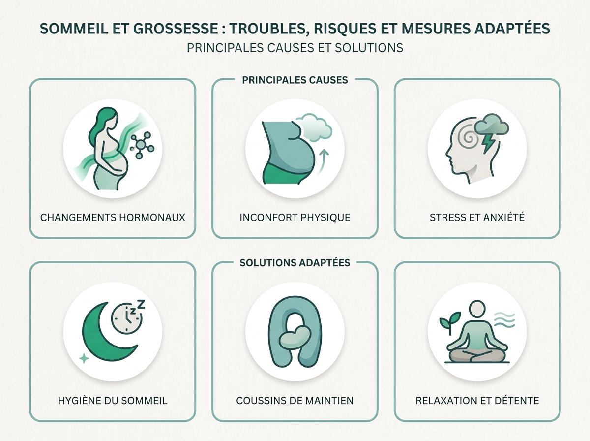 Infographie illustrant les points clés de la section « Principales causes et solutions »
