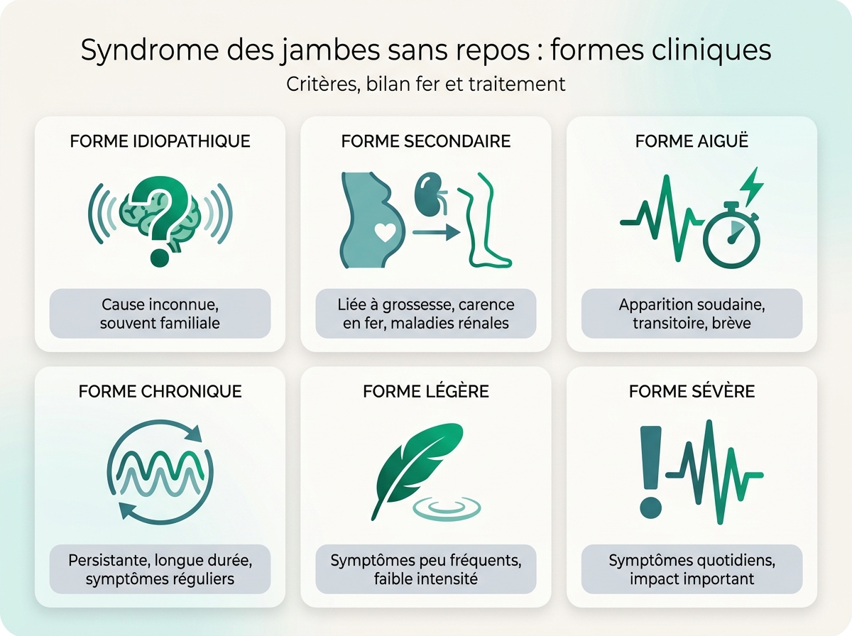 Infographie illustrant les points clés de la section « Formes cliniques »