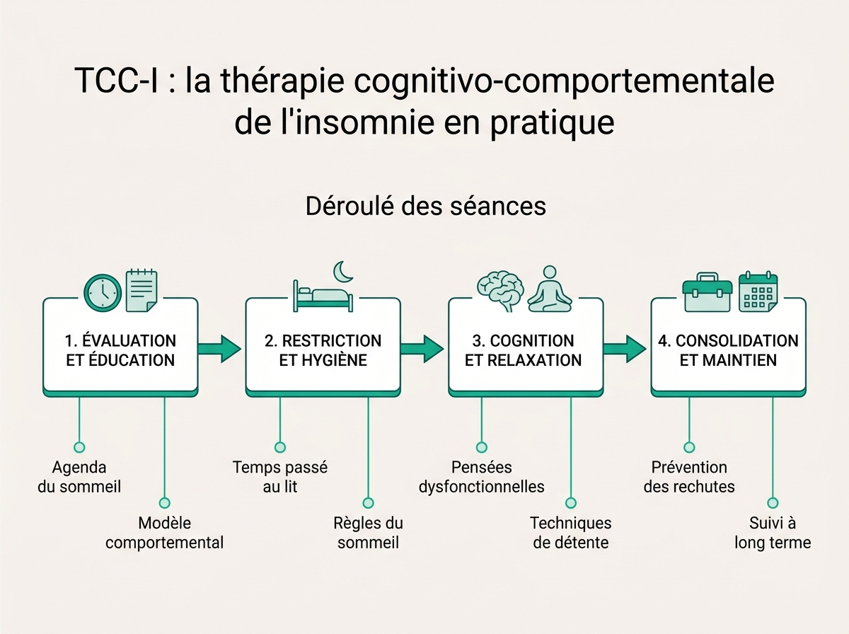 Schéma médical illustrant « Déroulé des séances »