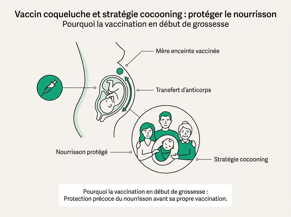 Schéma médical illustrant « Pourquoi la vaccination en début de grossesse »