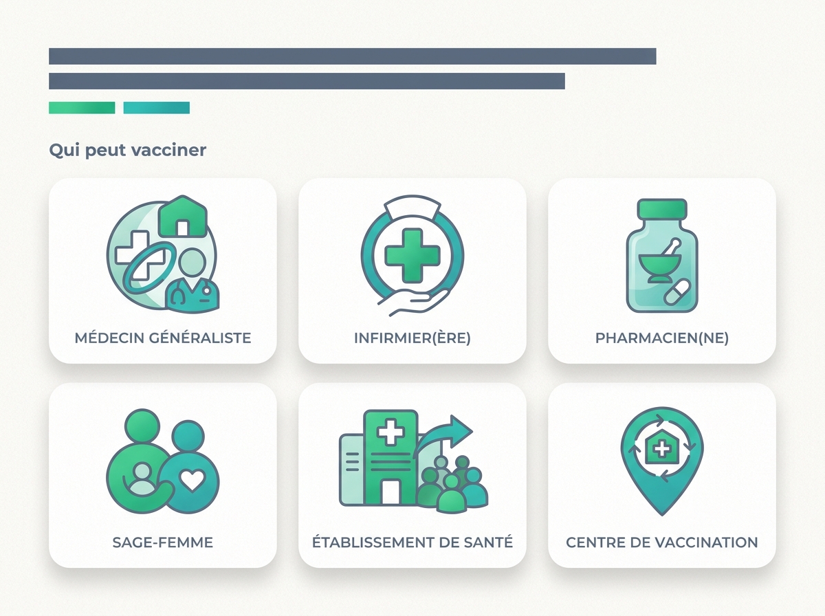 Infographie illustrant les points clés de la section « Qui peut vacciner »