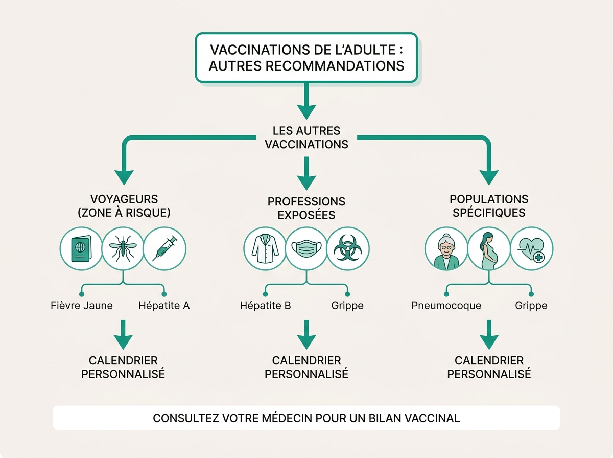 Schéma médical illustrant « Les autres vaccinations de l'adulte »