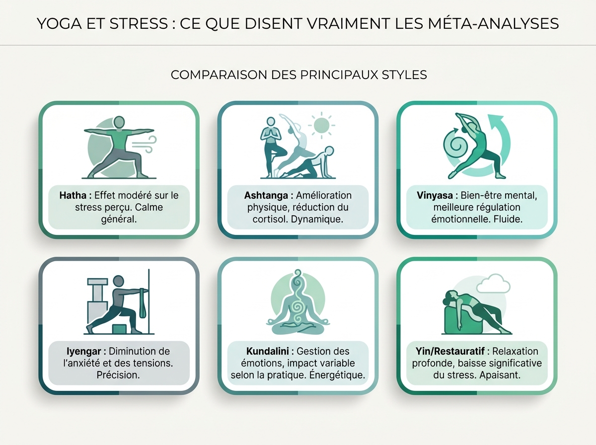 Infographie illustrant les points clés de la section « Comparaison des principaux styles »